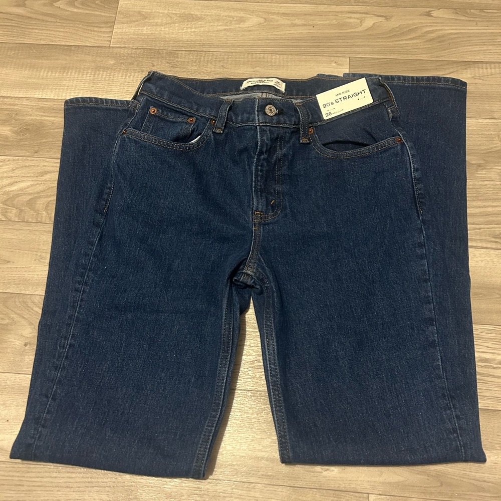 Abercrombie & Fitch Dark Blue Straight Leg Jeans